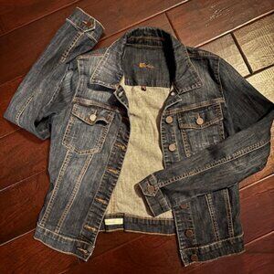 Kut from the Kloth Helena Dark Blue cropped Jean Jacket XS NWT